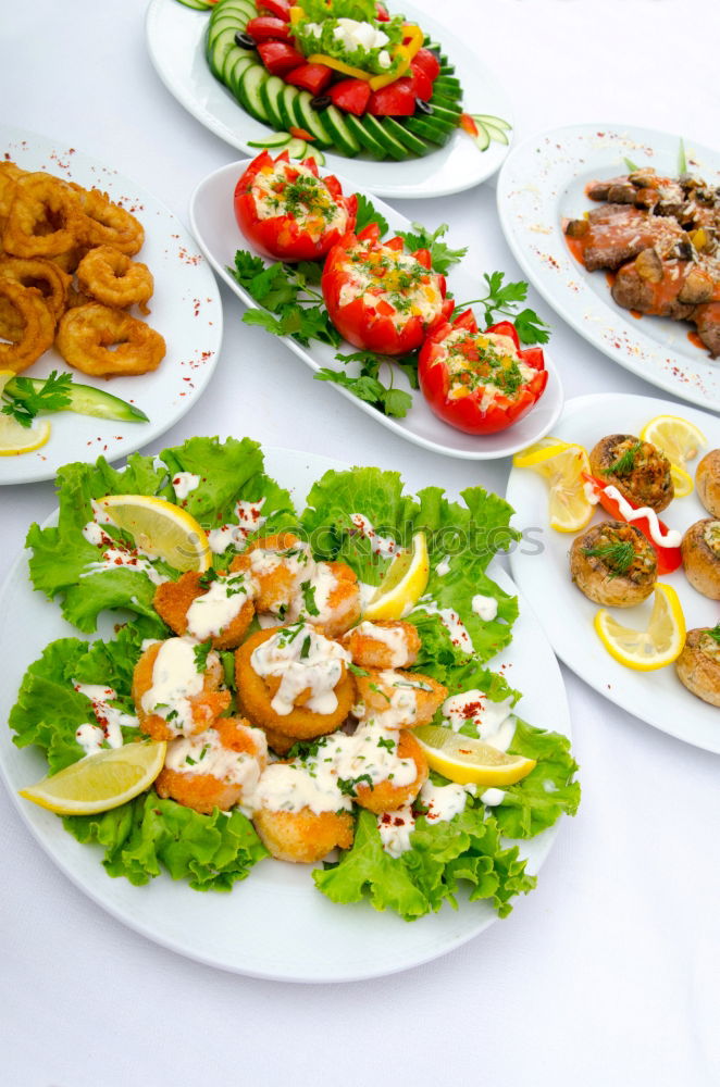 Similar – Image, Stock Photo Summer salad with tomatoes and feta cheese