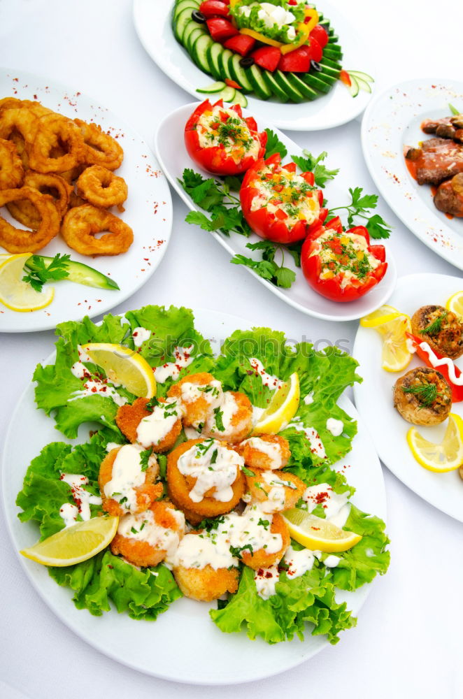 Similar – Image, Stock Photo Summer salad with tomatoes and feta cheese