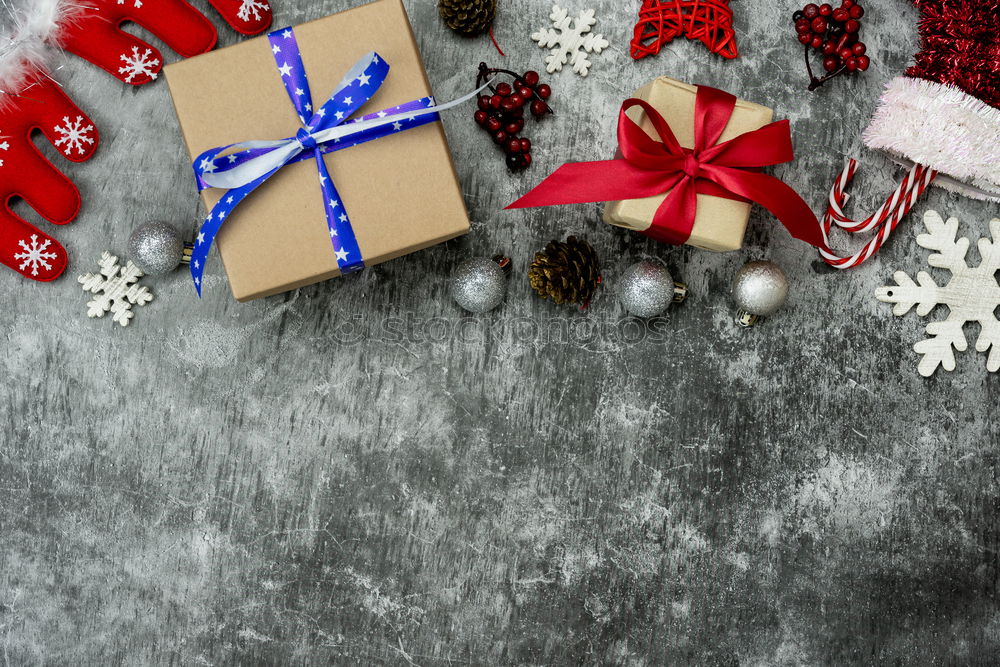 Image, Stock Photo Christmas presents with paper snowflakes