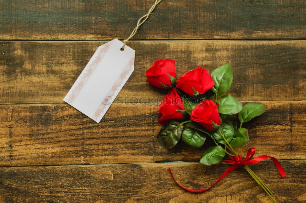 Similar – Bouquet of mixed flowers and a message card