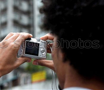 Similar – Image, Stock Photo Man using mobile device.
