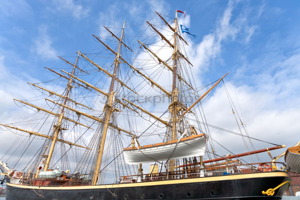 Image, Stock Photo Historic sailing ship in the harbour of Kappeln