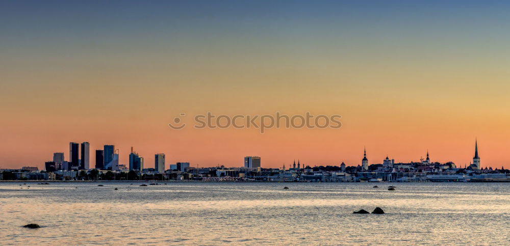 Similar – Image, Stock Photo View over the Warnow to Rostock in winter