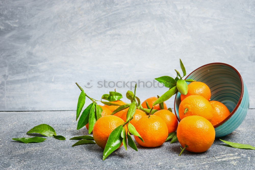 Similar – Image, Stock Photo Tangerines with green leaves in the blue bowl