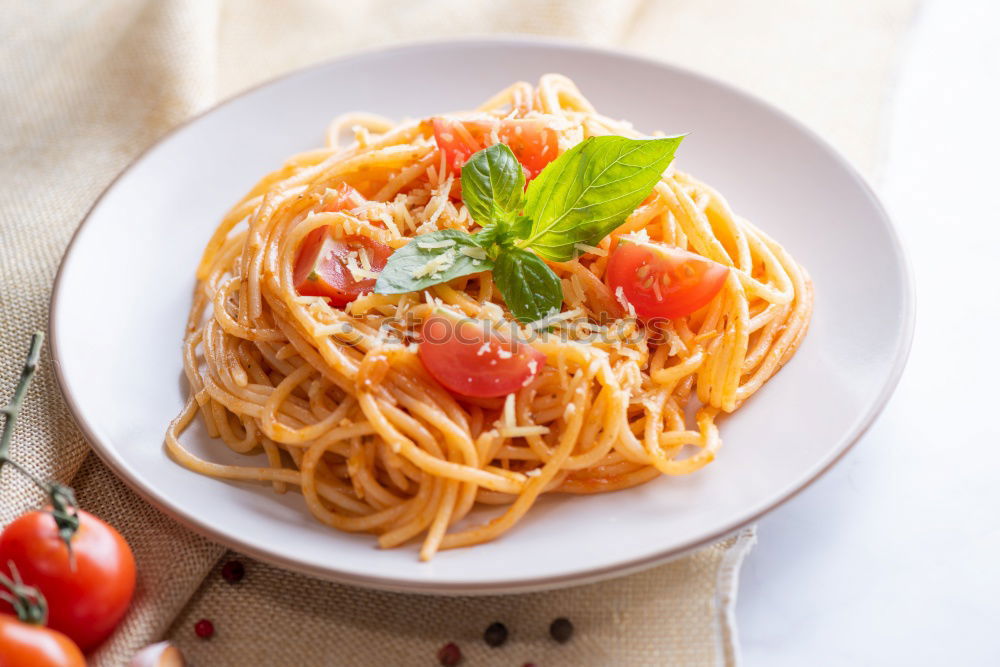 Image, Stock Photo Tomato-Basil Pasta Food