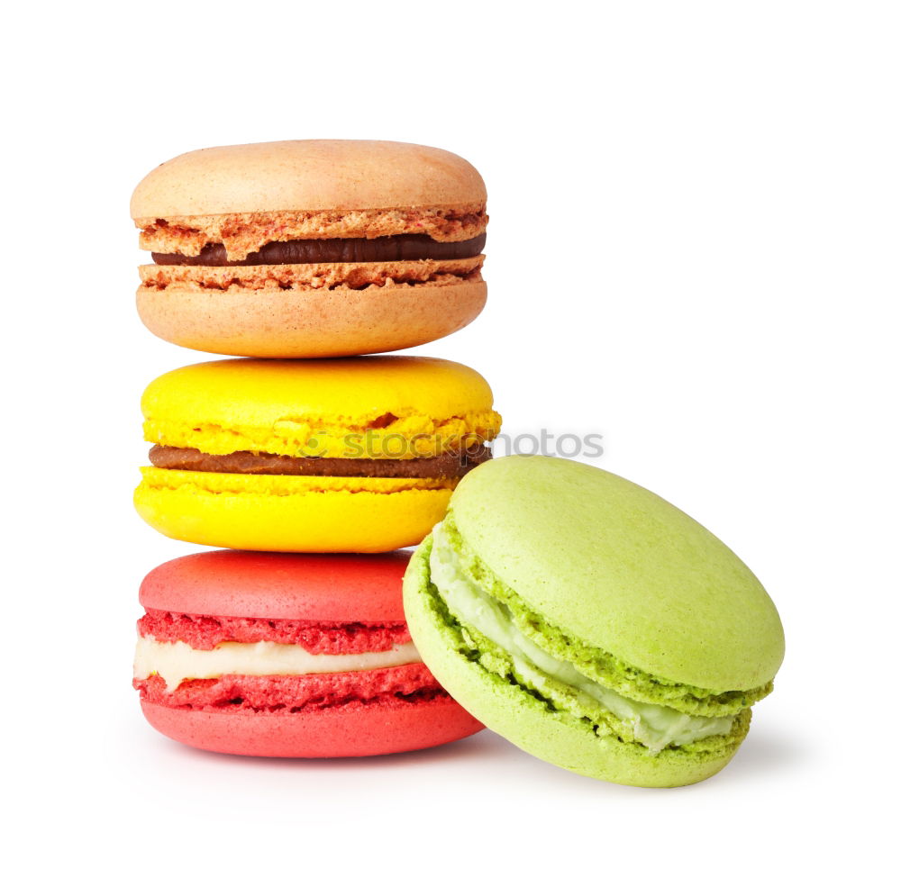 Similar – Image, Stock Photo Three colorful macarons stacked