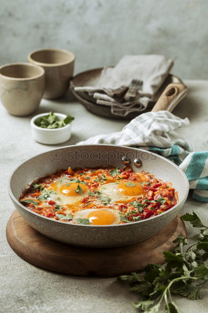 Similar – Image, Stock Photo Basmati rice with chicken tomato sauce and yoghurt
