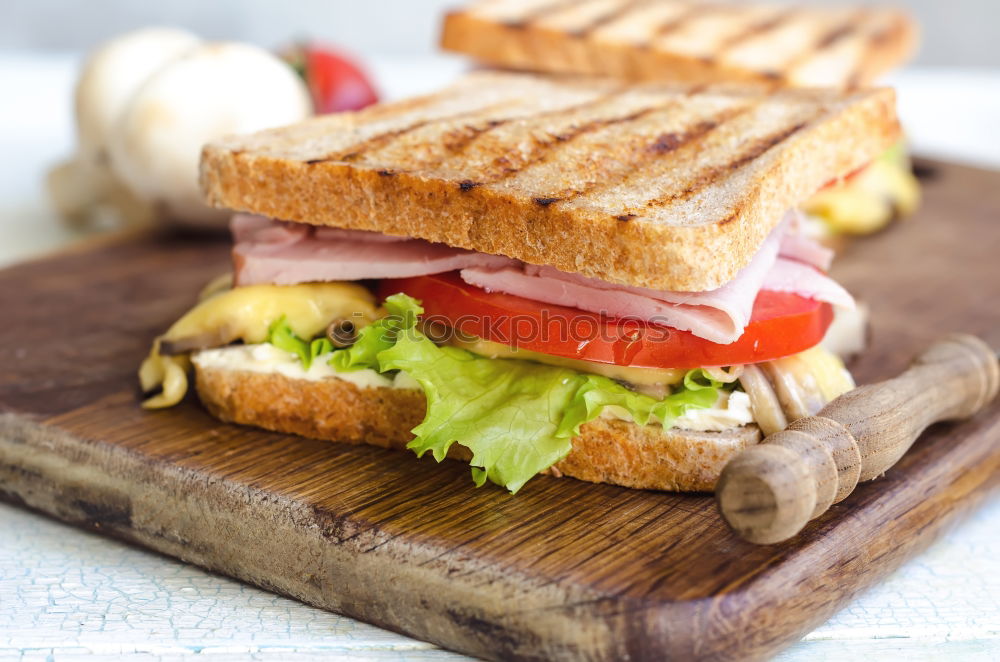 Similar – Image, Stock Photo BREAD TIME I Knives Tomato