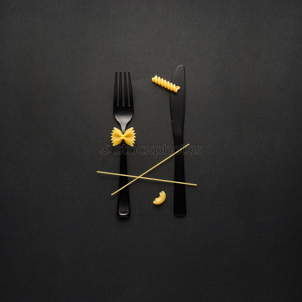 Similar – menu place setting with empty card and golden spoon over