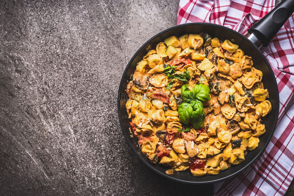 Image, Stock Photo Tortellini pasta with creamy sauce