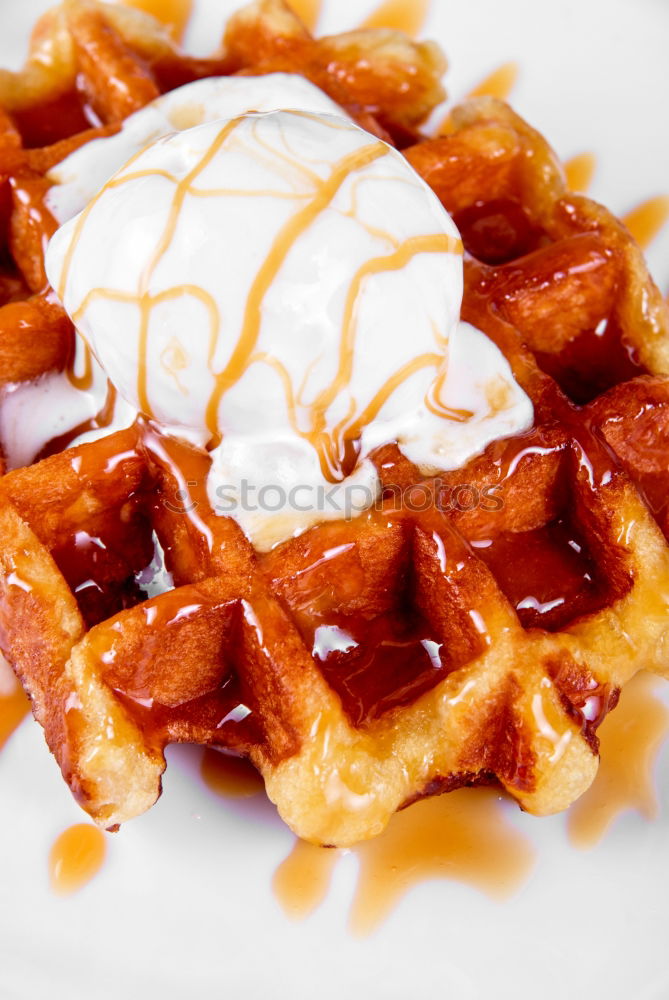 Similar – Image, Stock Photo Breakfast belgian with waffles with ice