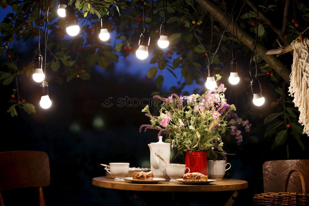 Similar – Image, Stock Photo Candle lantern and table