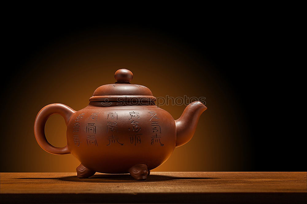 Similar – Tea set on dark background