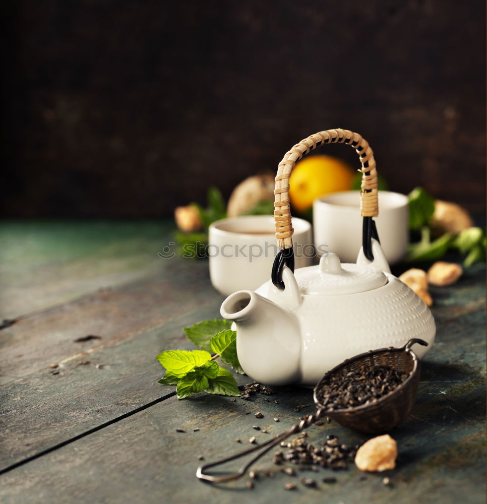 Similar – Espresso set with coffee cups, beans and coffee pot