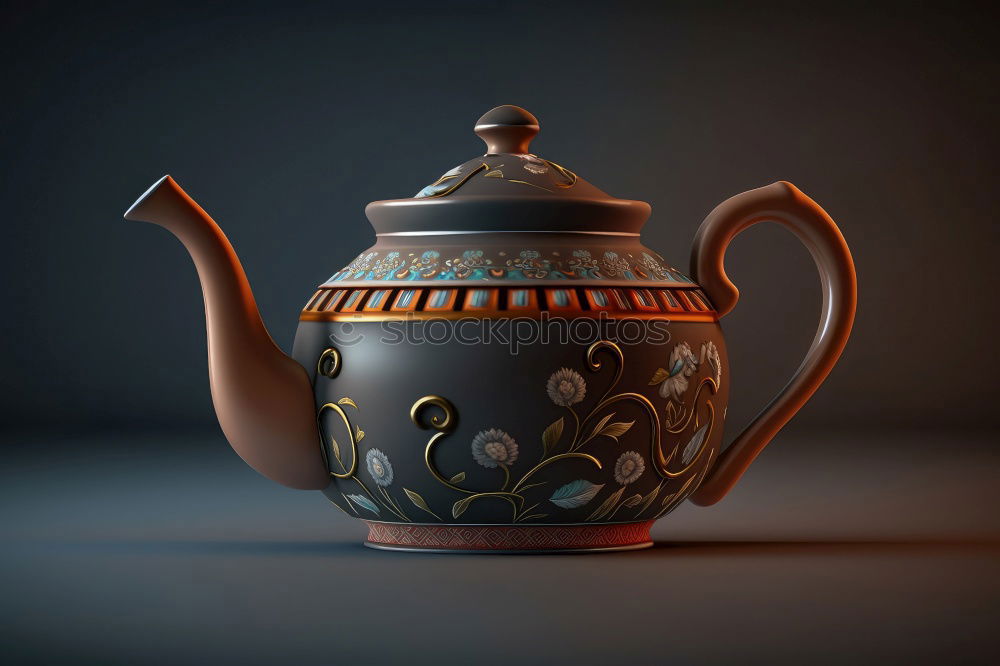 Similar – Tea set on dark background