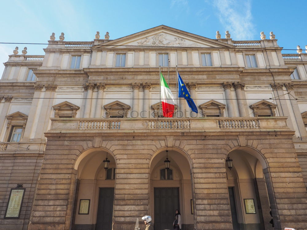 Image, Stock Photo Flag of Europe and Italy in a hug