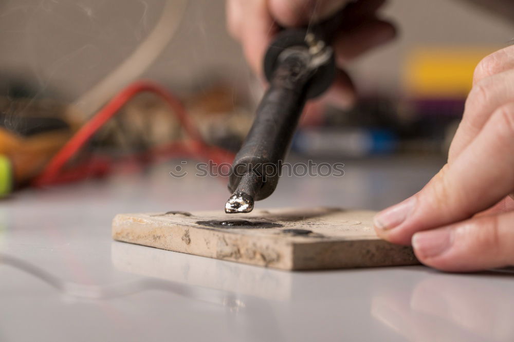 Similar – Image, Stock Photo Making shoes manual