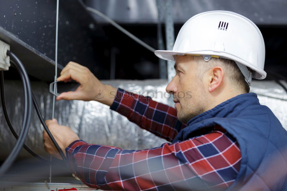 Similar – Image, Stock Photo Mechanic fixing a compressor engine