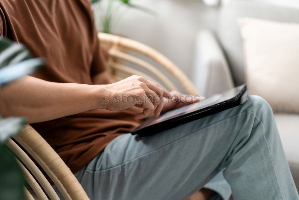 Similar – Close-up of women typing on keyboard on her laptop at home