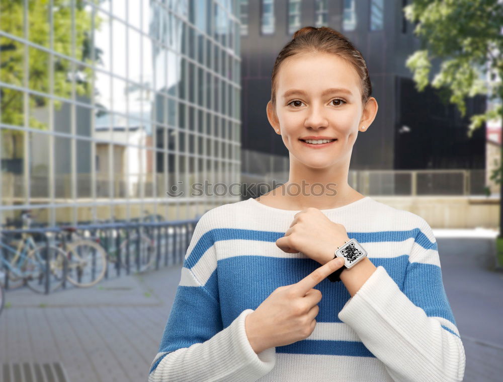 Similar – Image, Stock Photo Happy young blonde woman