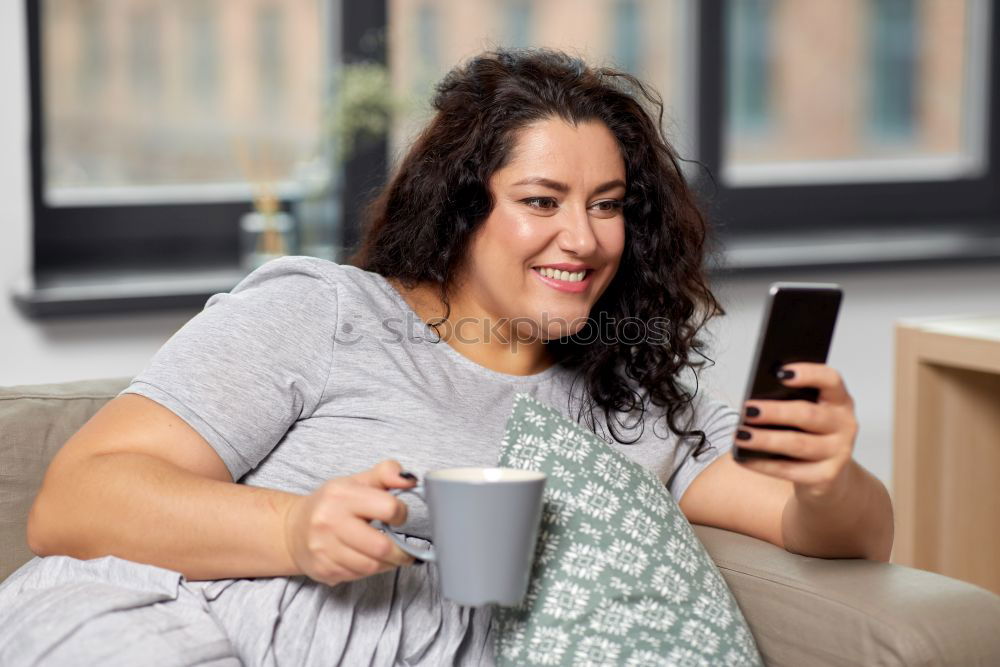 Similar – Image, Stock Photo Dreamy woman with cup