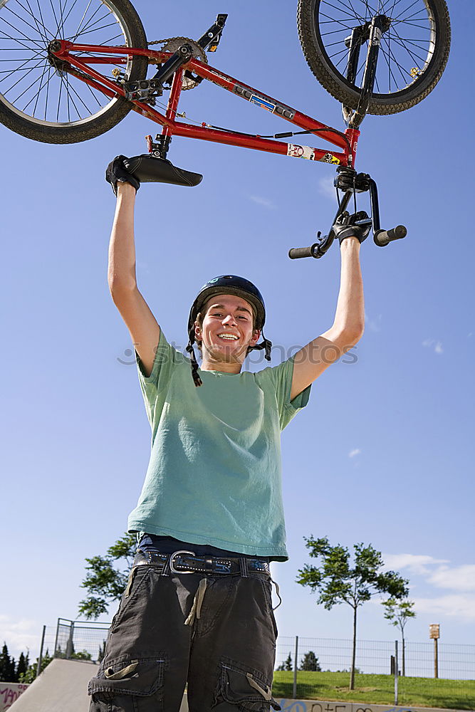 Similar – father and daughter fixing problems with bicycle