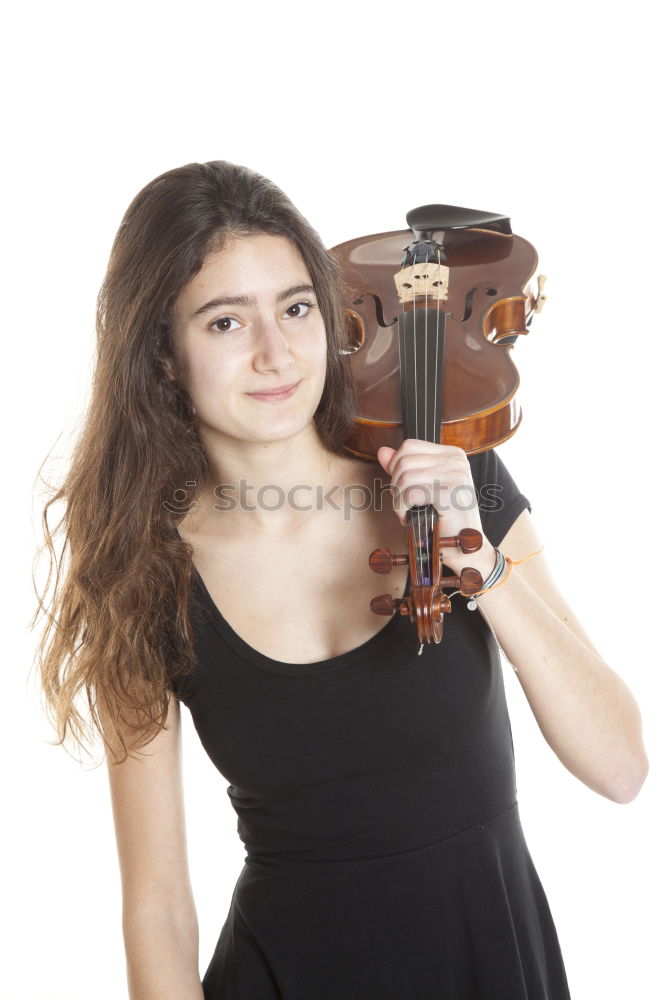 Similar – Image, Stock Photo Pretty woman with violin on field