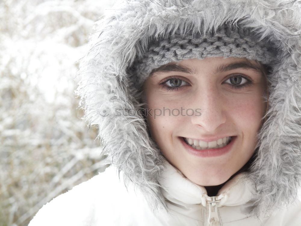 Winter portrait with light flashes