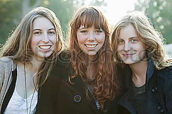 Similar – Image, Stock Photo Happy friends in mountains