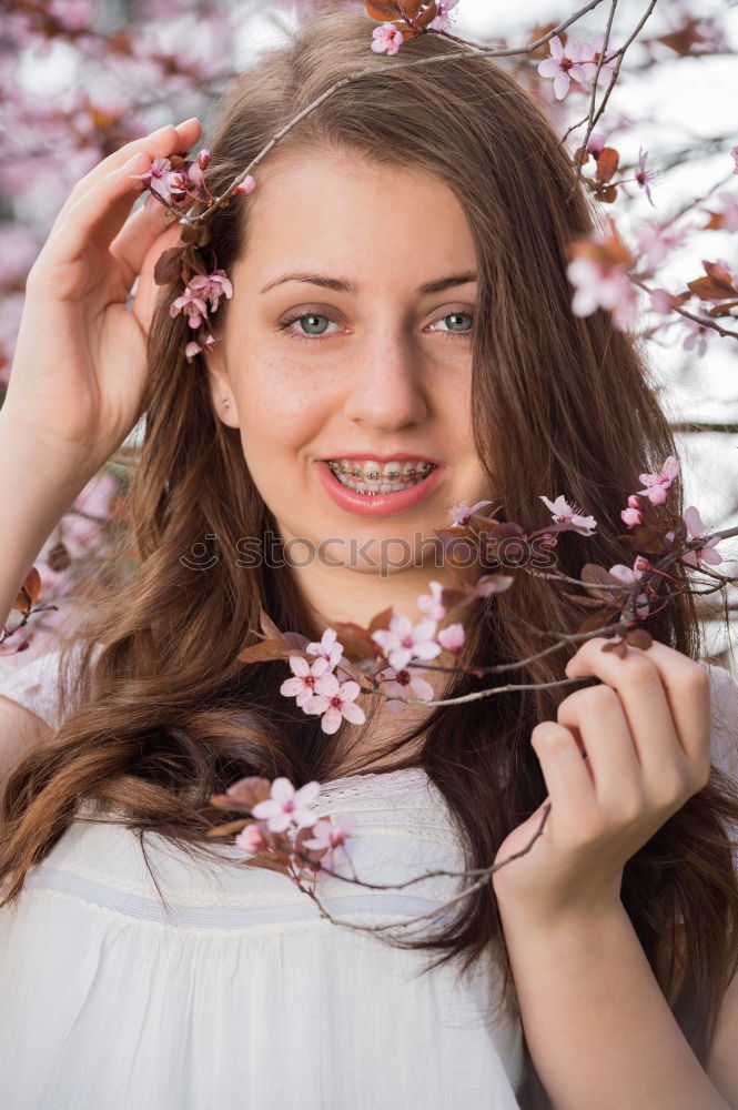 Similar – Image, Stock Photo Time to be happy Portrait of a smiling teenage girl