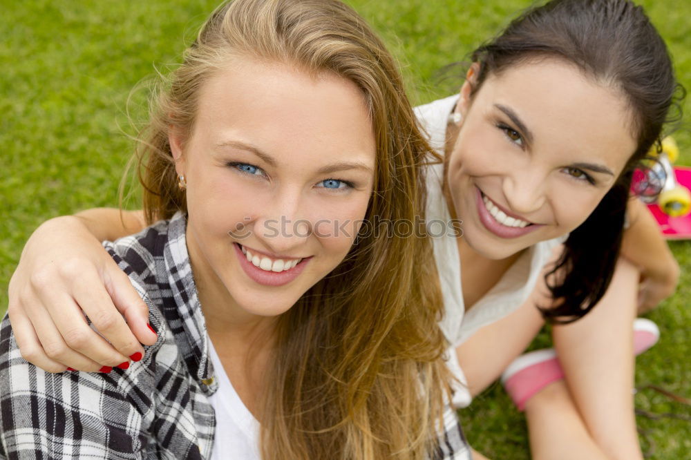 Similar – Beautiful women smiling and having fun in the park.