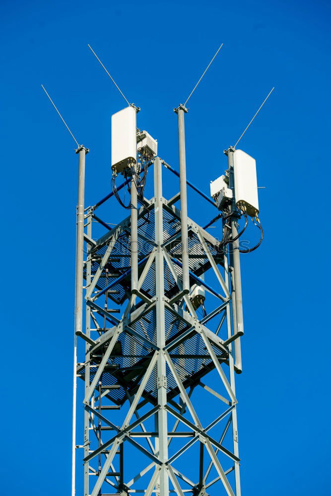 Similar – radio antenna in the forest, radio telecommunication mast TV antennas, blue sky, radio antenna