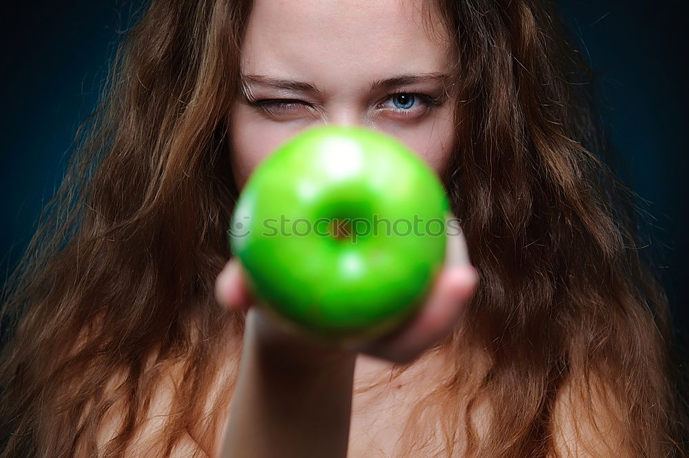 Similar – Image, Stock Photo Attractive woman with apple