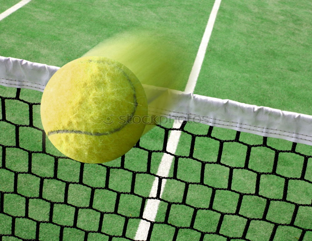 Similar – a badminton ball is lying on a badminton racket in the grass