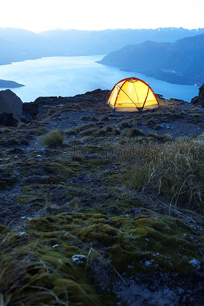 Similar – Image, Stock Photo Tent and bike in mountains