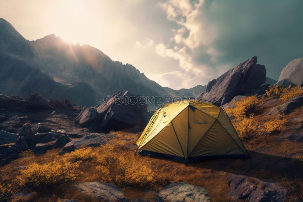 Similar – Image, Stock Photo Red tent in Uttakleiv area, Norway