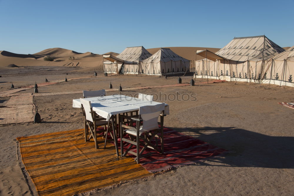 Similar – Interior of the temporary stretch tent Bedoiun in the Agafay desert, Morocco