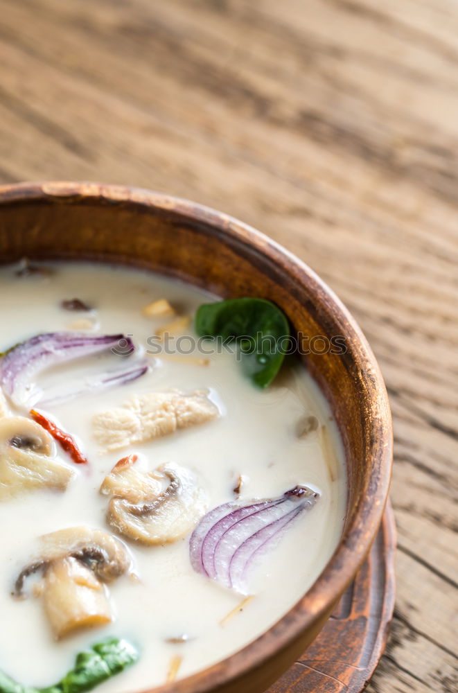 Similar – Image, Stock Photo Broccoli cream soup with roasted brown bread