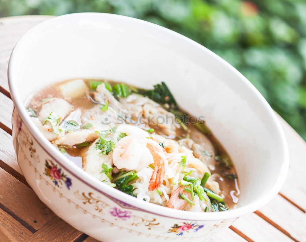 Similar – Image, Stock Photo Coconut peas soup with prawns