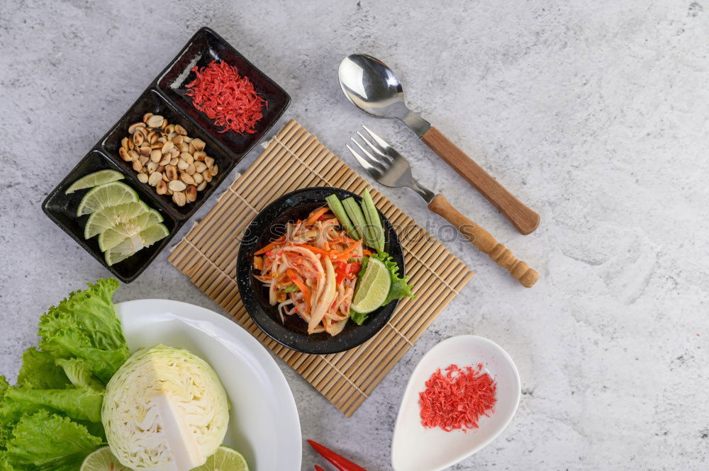 Similar – Image, Stock Photo Top view of green salad with a green juice