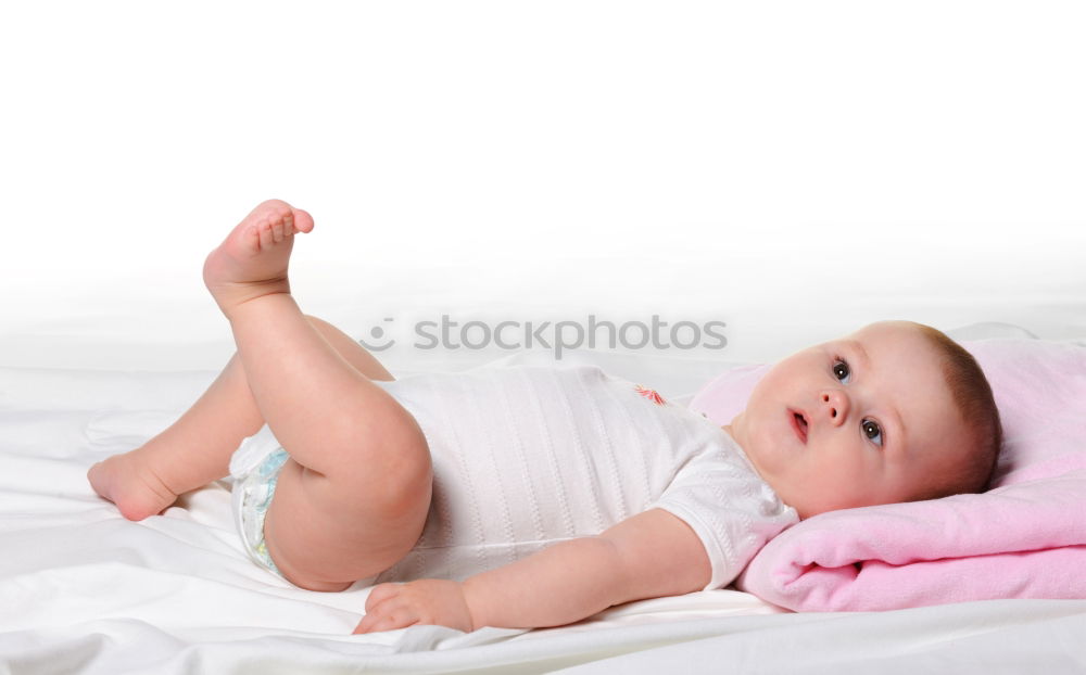 Similar – Cute Baby Girl Lying in the Crib.