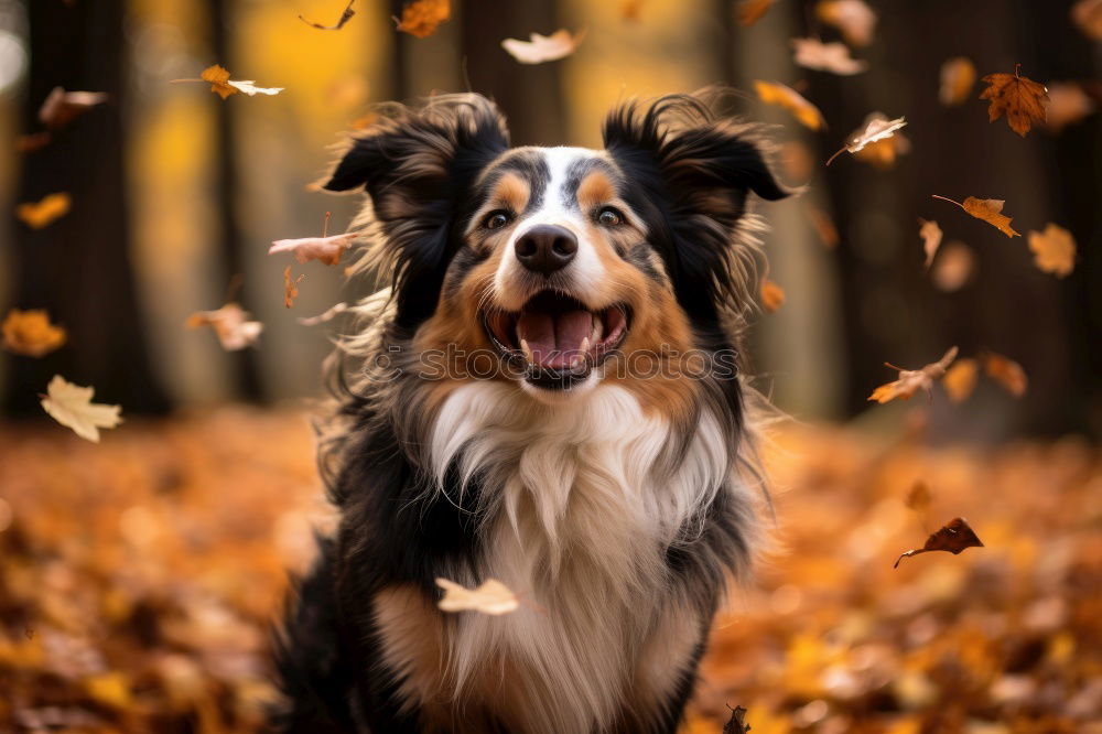 Similar – Image, Stock Photo autumn foliage Joy Animal