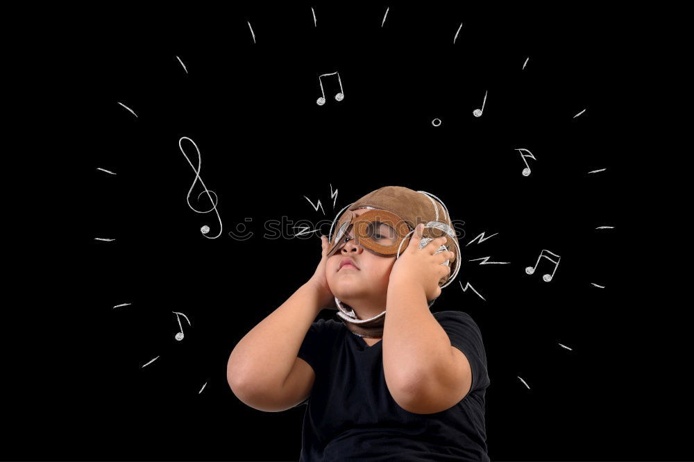 Similar – Image, Stock Photo boy with a megaphone at christmas on black background