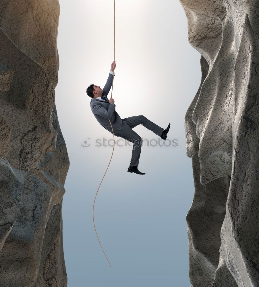 Similar – Image, Stock Photo Climber on the summit.