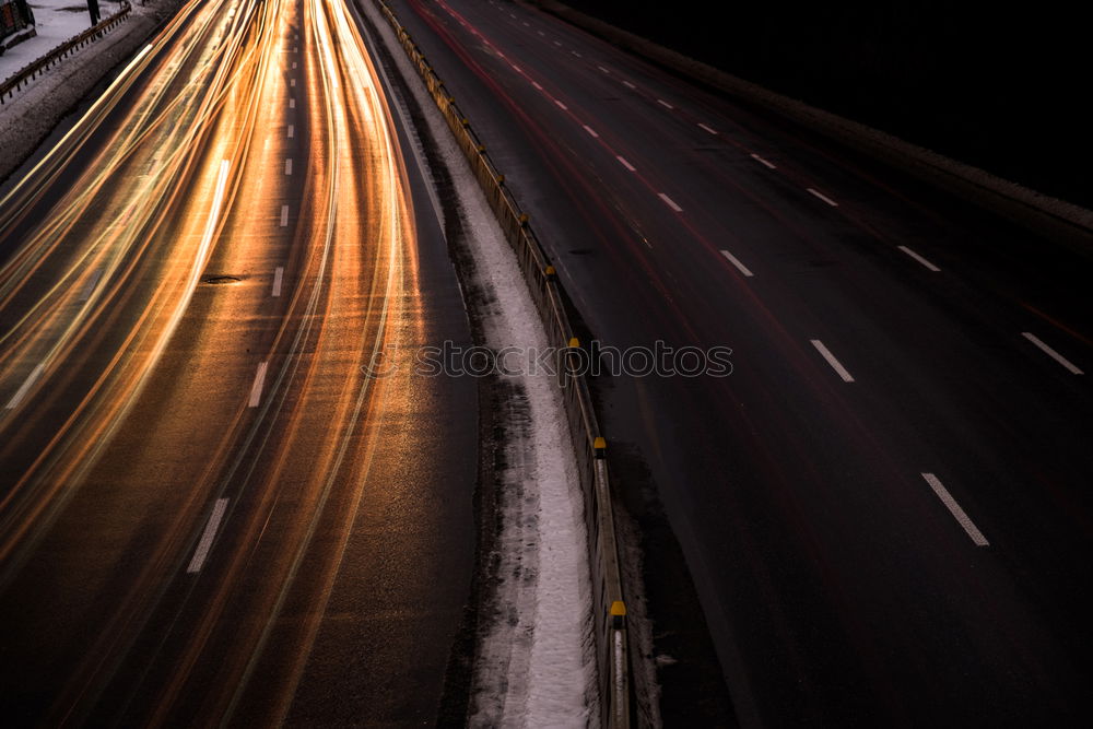 Similar – snowy road at night Night