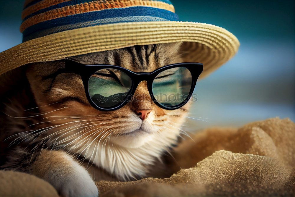 Similar – coole Katze mit Sonnenbrille