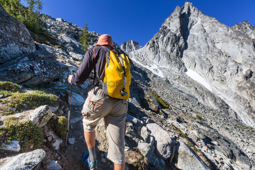 Similar – Woman refreshes herself while hiking