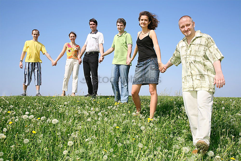 Similar – Image, Stock Photo Brothers and sisters on outdoor chairs