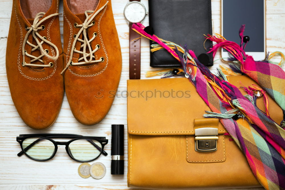 Similar – Image, Stock Photo camera, glasses, backpack, shoe, map, passport, compass