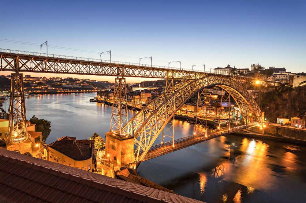 Similar – Aerial cityscape of Porto and Vila Nova da Gaia with connecting bridge, Portugal